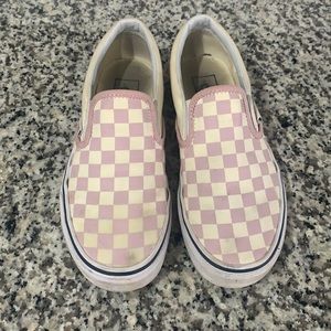 Vans pink and white checkered slip one women’s size 7.5